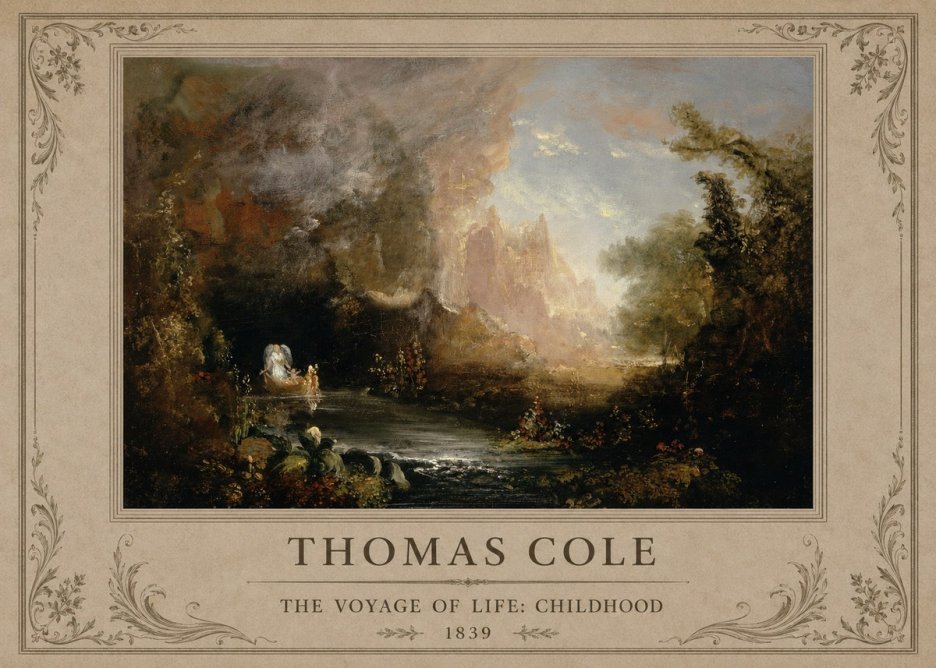 Thomas Cole The Voyage of Life: Childhood II No1 - Affiche