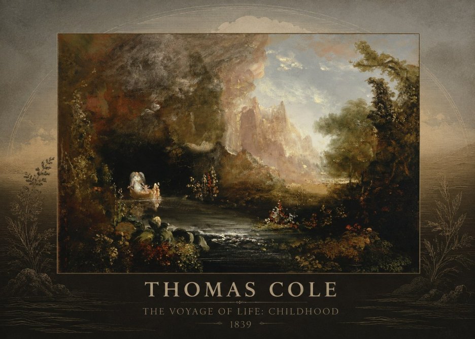 Thomas Cole The Voyage of Life: Childhood II No2 - Affiche