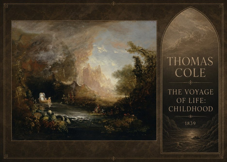 Thomas Cole The Voyage of Life: Childhood II No4 - Affiche