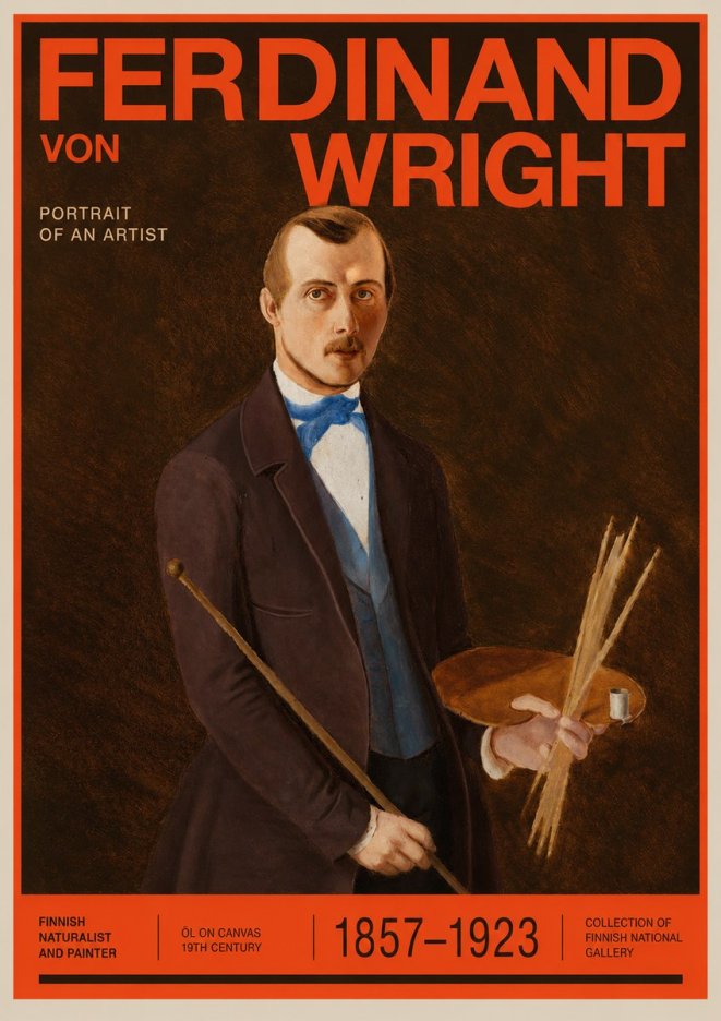 Ferdinand von Wright Portrait of an Artist No2 - Affiche