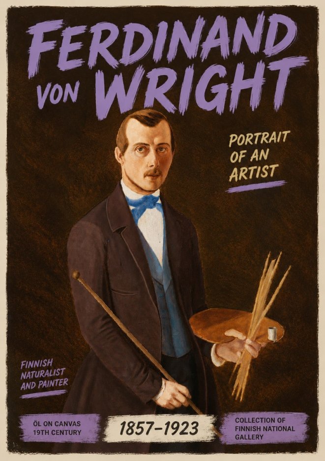 Ferdinand von Wright Portrait of an Artist No5 - Affiche