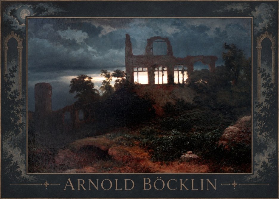 Arnold Böcklin Ruined Castle No1 - Affiche