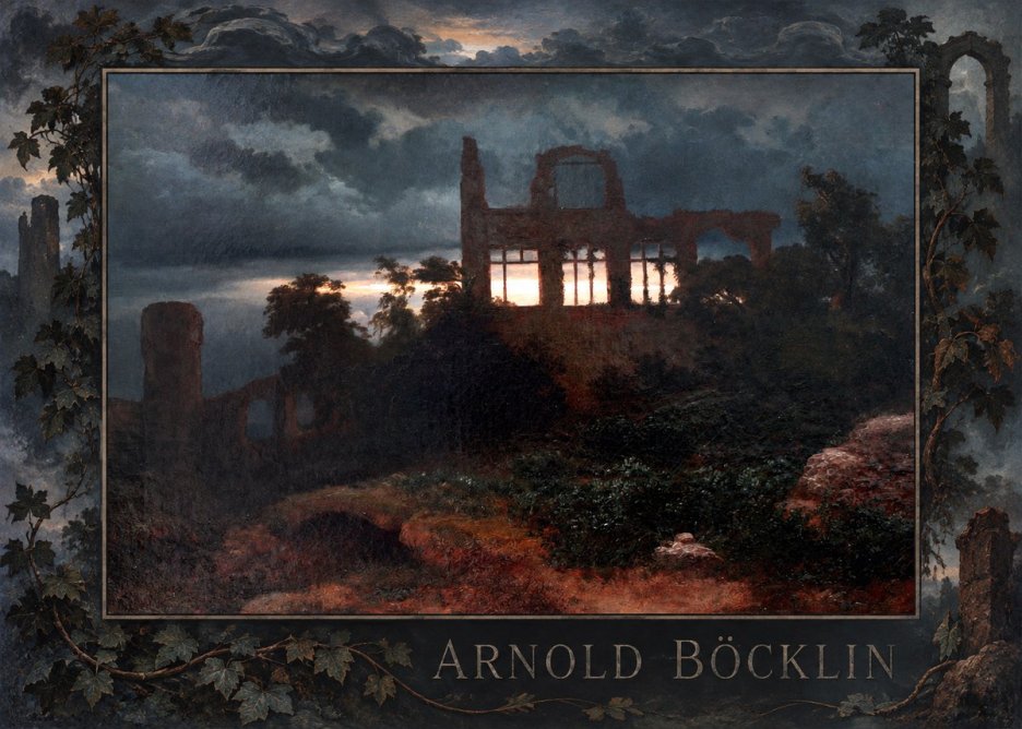 Arnold Böcklin Ruined Castle No4 - Affiche
