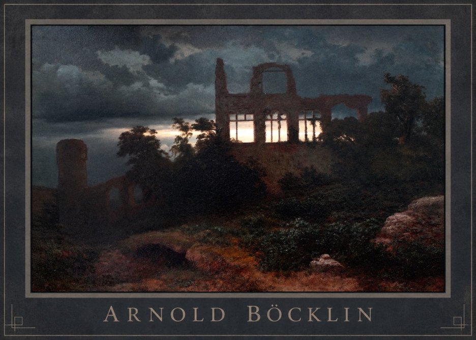 Arnold Böcklin Ruined Castle No6 - Affiche