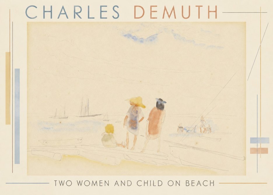 Charles Demuth Two Women and Child on Beach No2 - Affiche