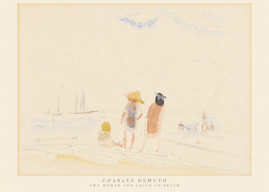 Charles Demuth Two Women and Child on Beach No6 - Affiche