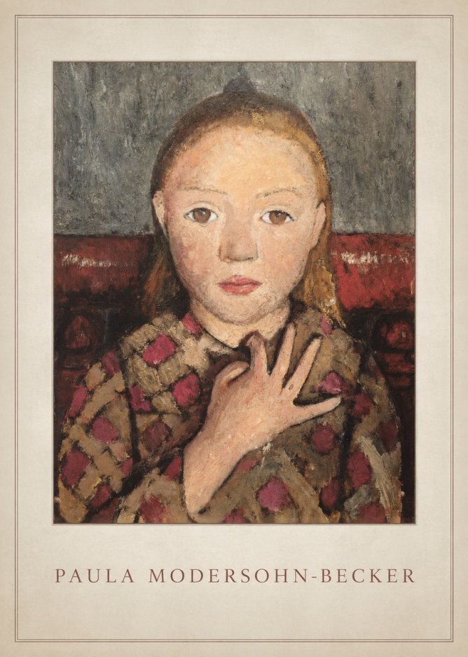 Paula Modersohn-Becker Girl in Checked Blouse No4 - Affiche