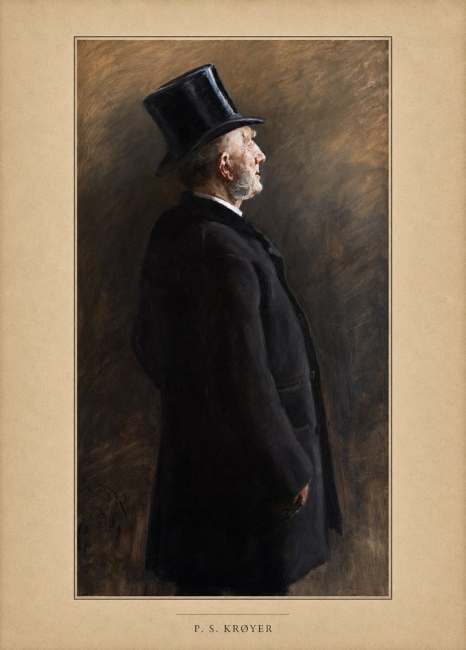 P.S. Krøyer Portrait of a Man in a Top Hat No4 - Affiche