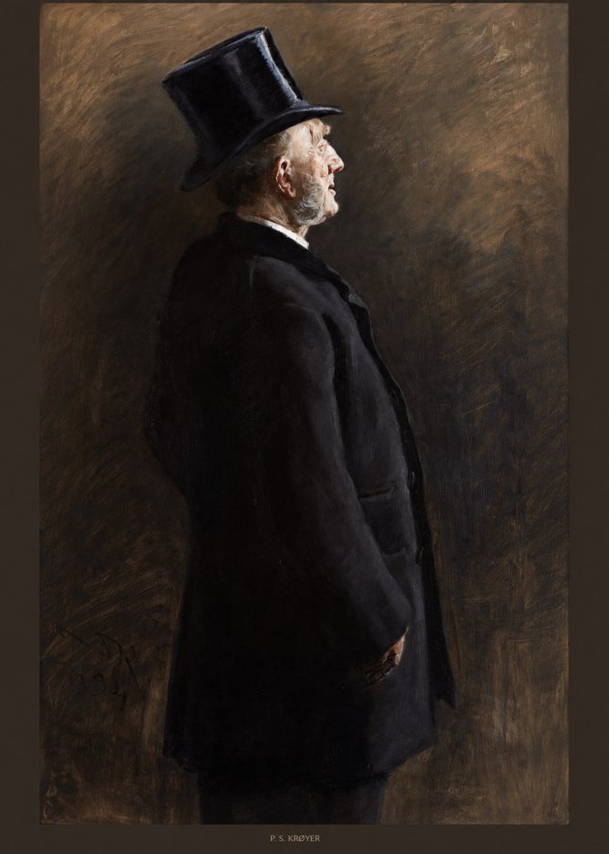 P.S. Krøyer Portrait of a Man in a Top Hat No6 - Affiche