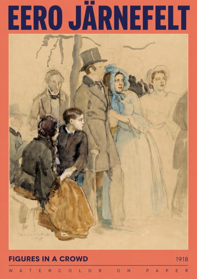 Eero Järnefelt Figures in a Crowd No2 - Affiche