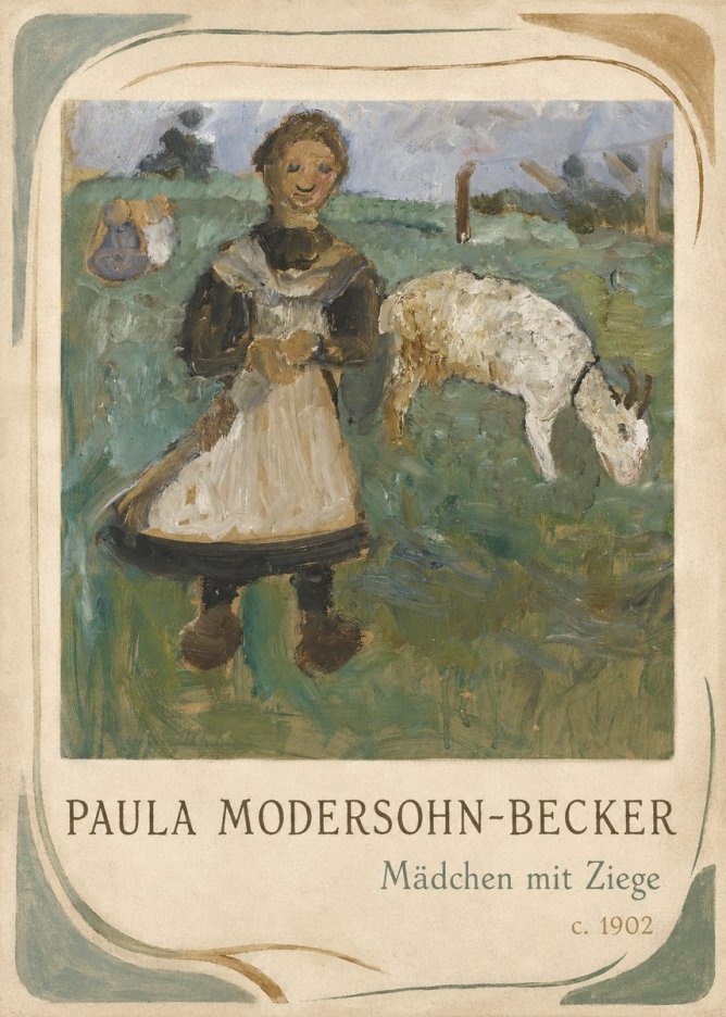Paula Modersohn-Becker Mädchen Mit Ziege No3 - Affiche
