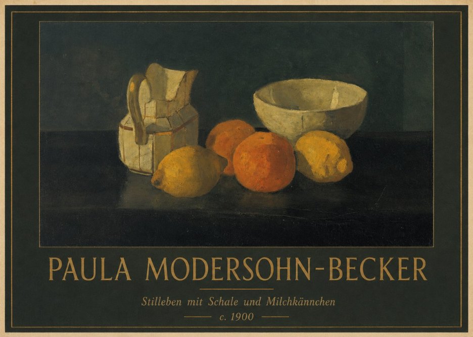 Paula Modersohn-Becker Stilleben Mit Schale Und Milchkännchen No1 - Affiche