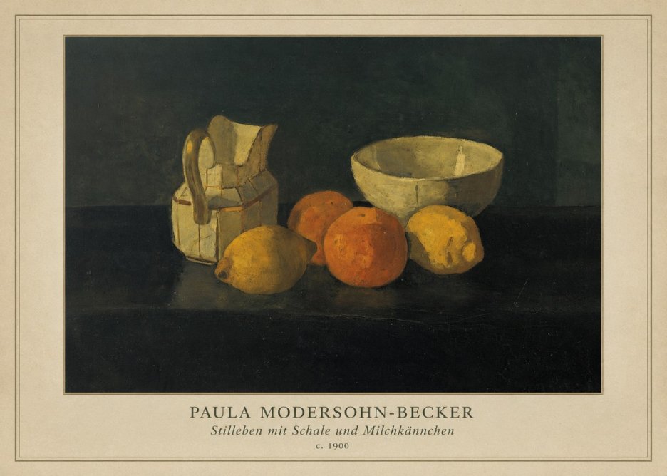 Paula Modersohn-Becker Stilleben Mit Schale Und Milchkännchen No4 - Affiche