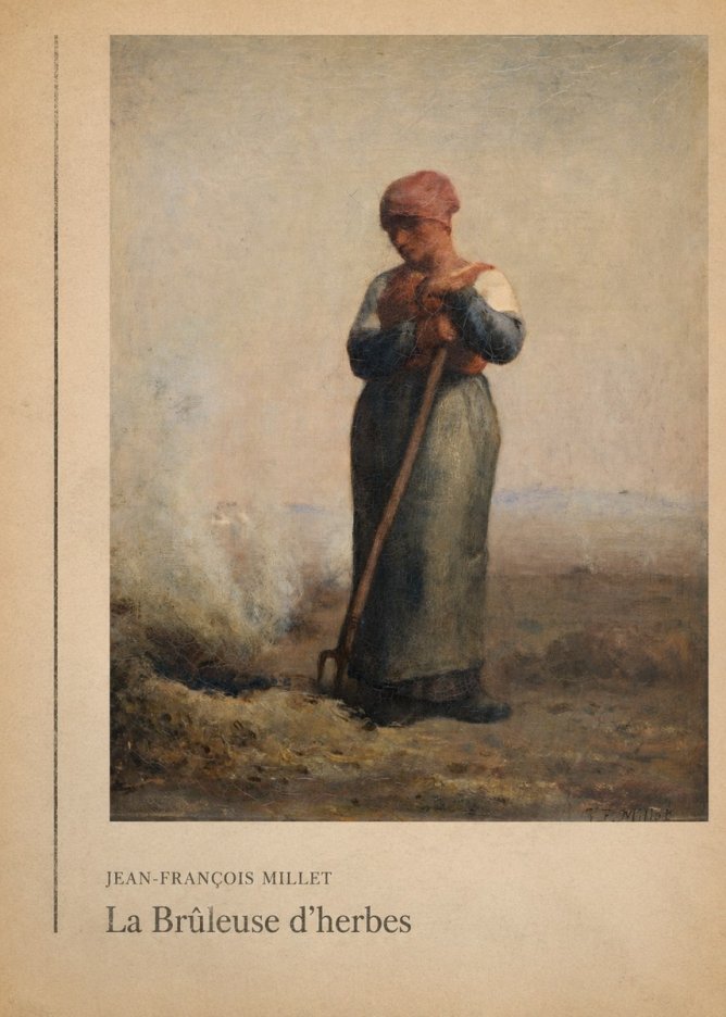 Jean-François Millet La Brûleuse D'herbes No2 - Affiche