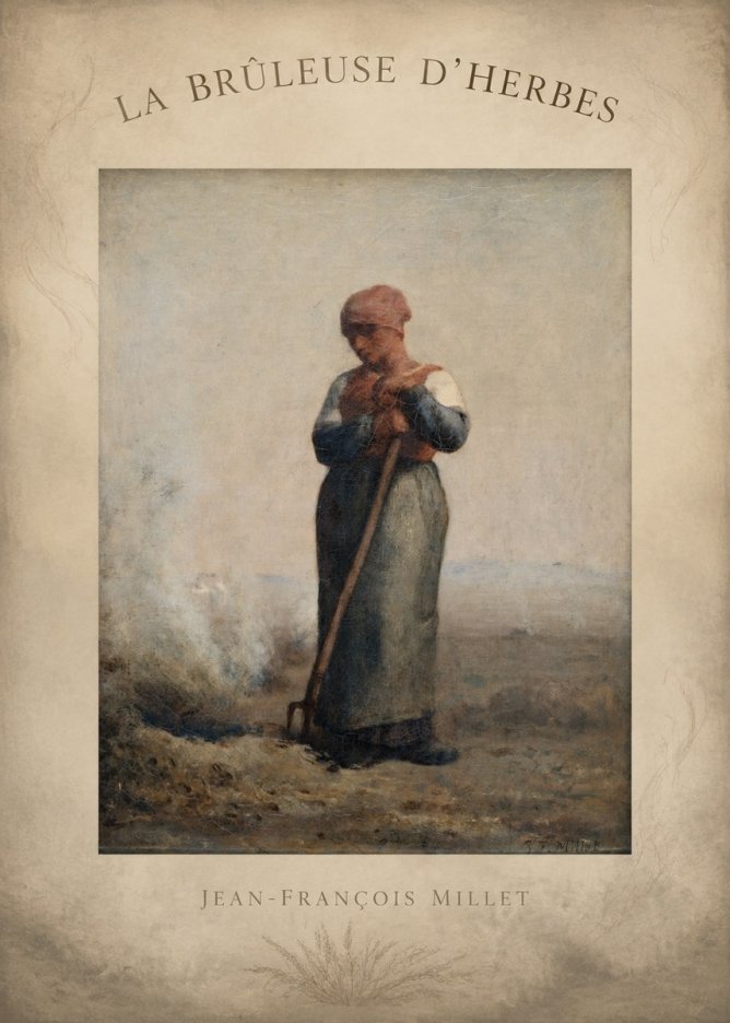 Jean-François Millet La Brûleuse D'herbes No4 - Affiche