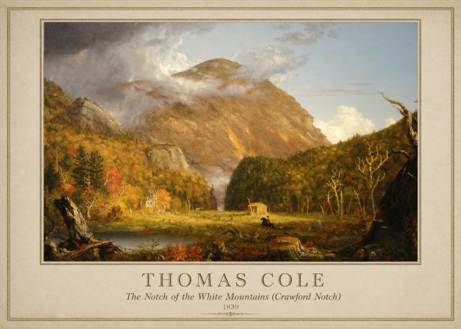 Thomas Cole The Notch of the White Mountains (Crawford Notch) No3 - Affiche