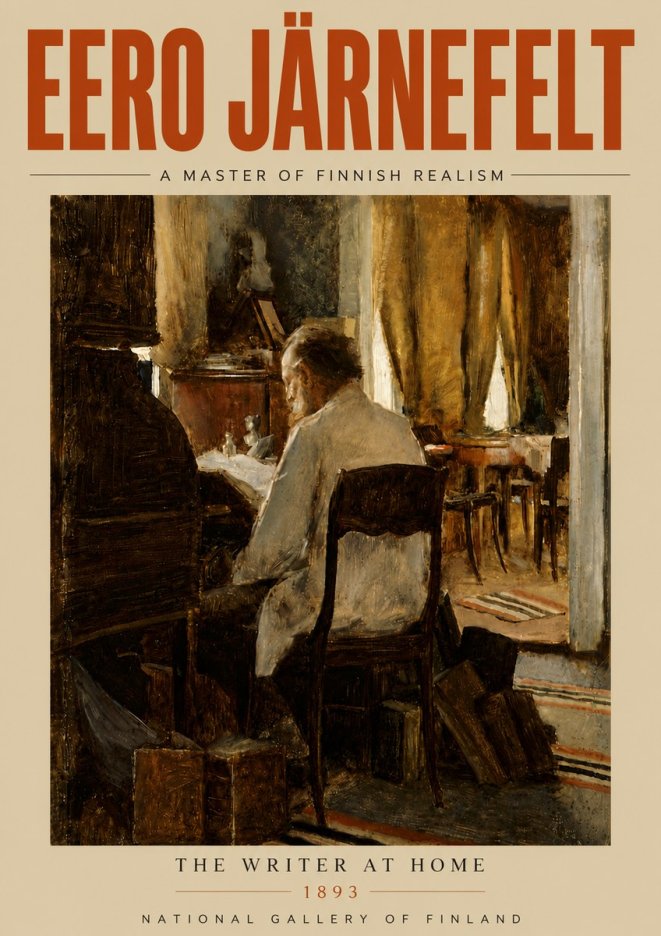 Eero Järnefelt The Writer at Home No5 - Affiche