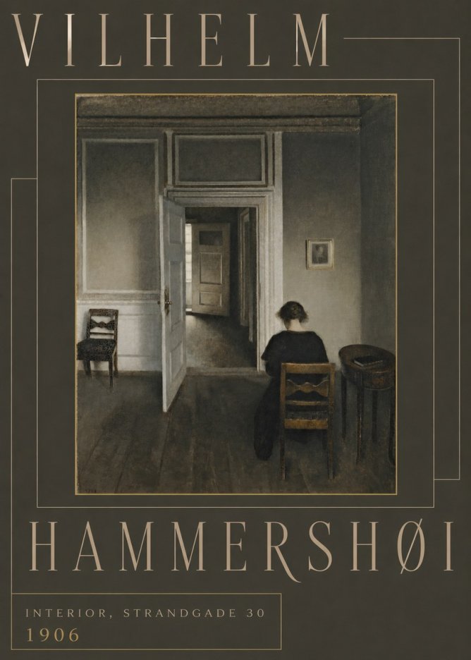 Vilhelm Hammershøi Interior, Strandgade 30 II No6 - Affiche