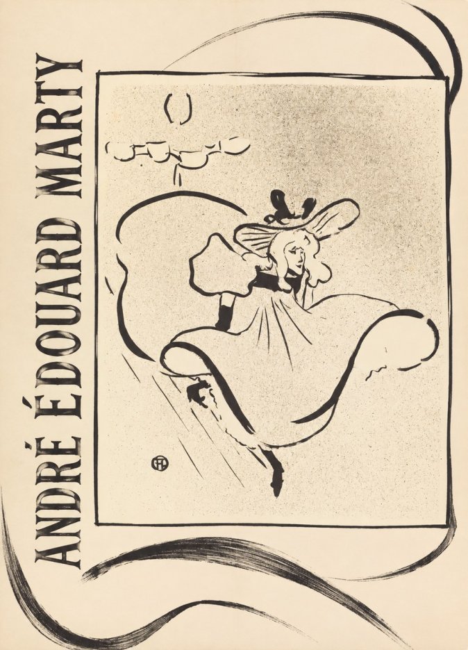 André Édouard Marty Elegant Woman with Hat No3 - Affiche