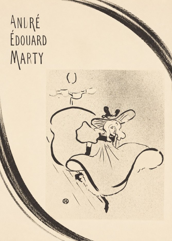 André Édouard Marty Elegant Woman with Hat No5 - Affiche