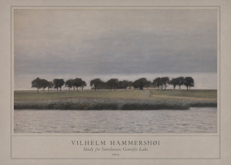 Vilhelm Hammershøi Study for Sunshower, Gentofte Lake No1 - Affiche