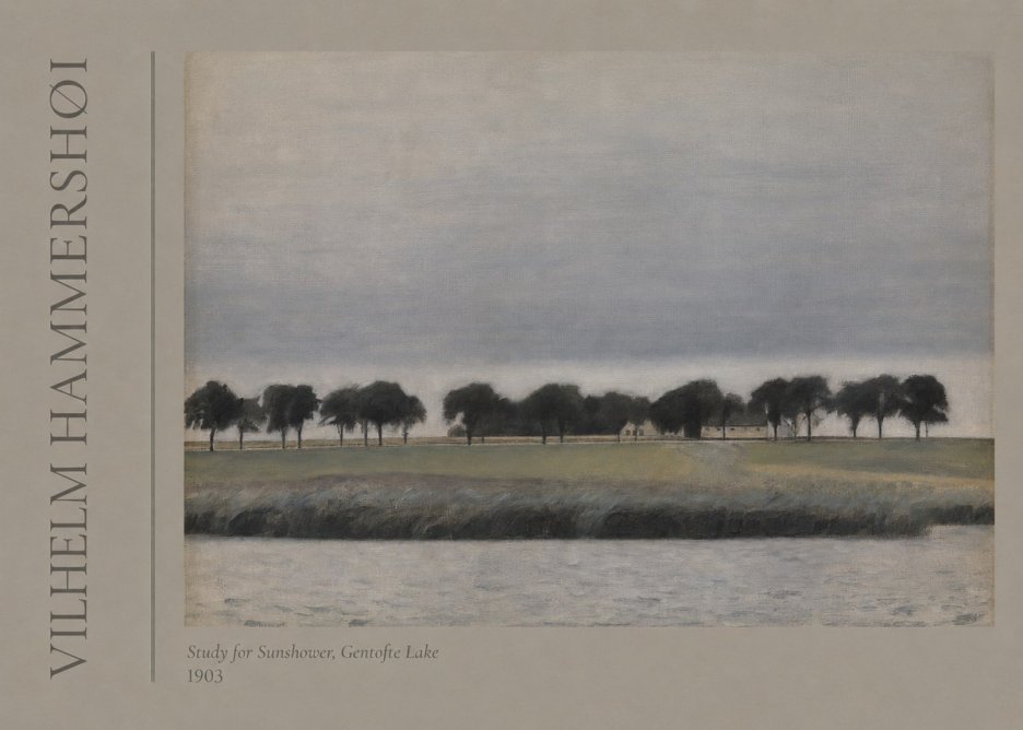 Vilhelm Hammershøi Study for Sunshower, Gentofte Lake No2 - Affiche