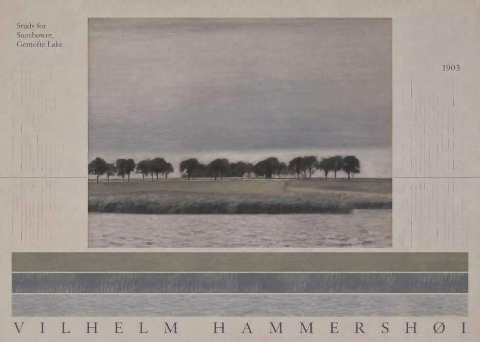 Vilhelm Hammershøi Study for Sunshower, Gentofte Lake No6 - Affiche