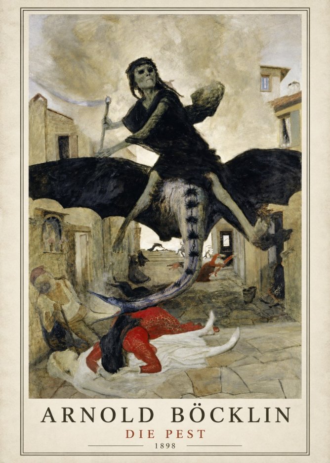 Arnold Böcklin Die Pest II No1 - Affiche