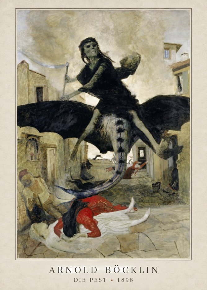 Arnold Böcklin Die Pest II No2 - Affiche
