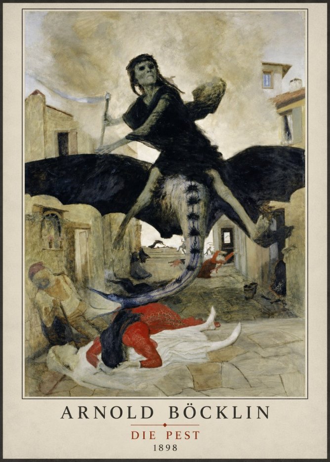 Arnold Böcklin Die Pest II No3 - Affiche