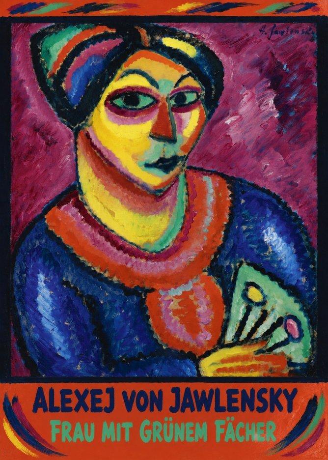 Alexej von Jawlensky Frau Mit Grünem Fächer No5 - Affiche