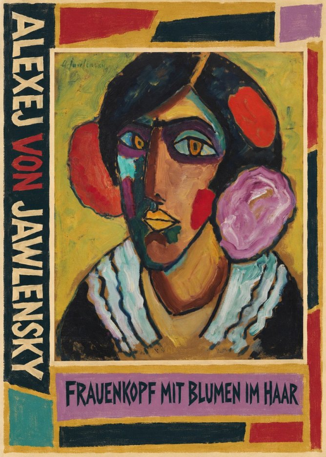 Alexej von Jawlensky Frauenkopf Mit Blumen Im Haar No2 - Affiche