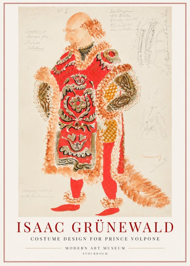 Isaac Grünewald Costume Design for a Theatre Production No2 - Affiche