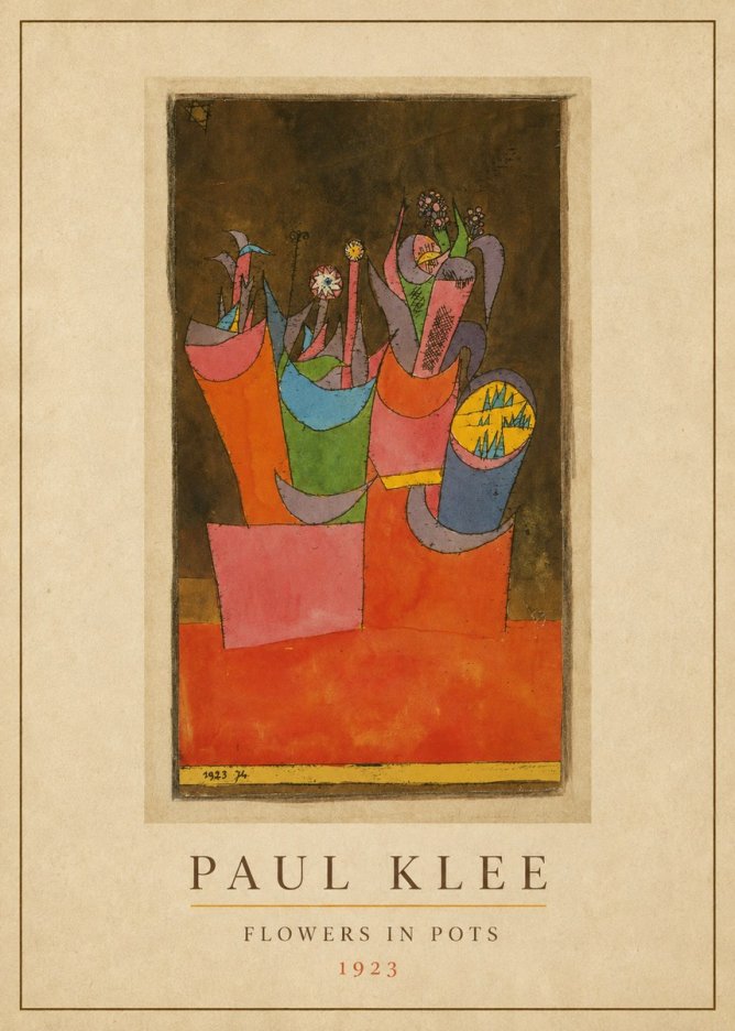 Paul Klee Flowers in Pots No4 - Affiche