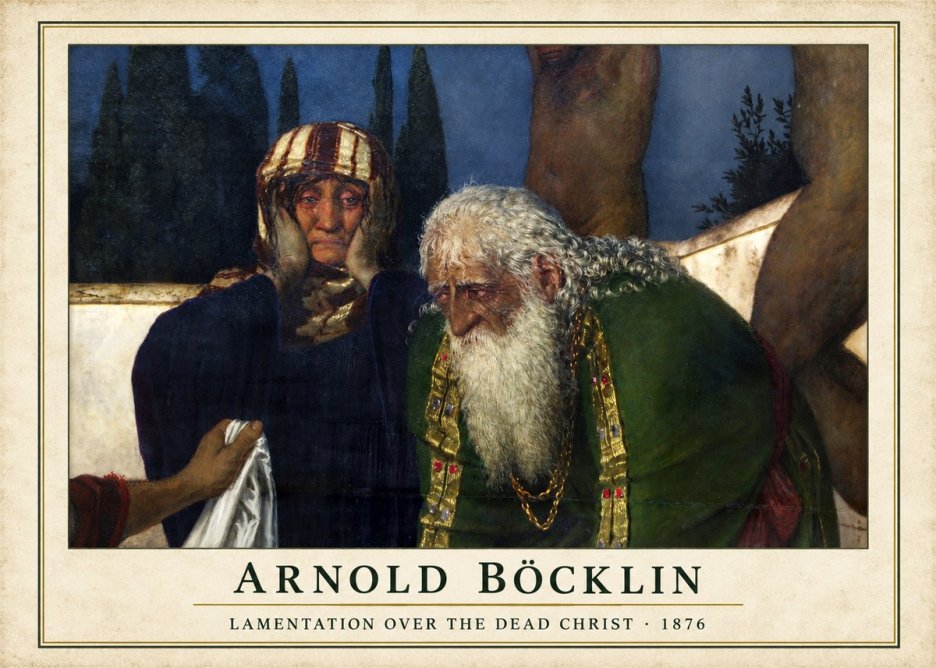 Arnold Böcklin Lamentation over the Dead Christ No1 - Affiche