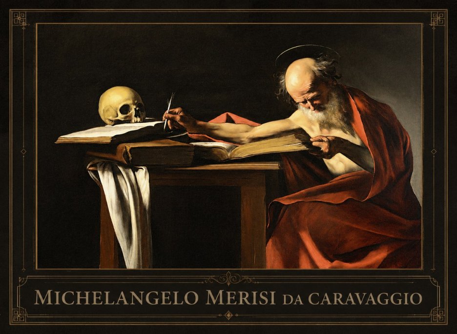 Michelangelo Merisi da Caravaggio Saint Jerome Writing II No1 - Affiche