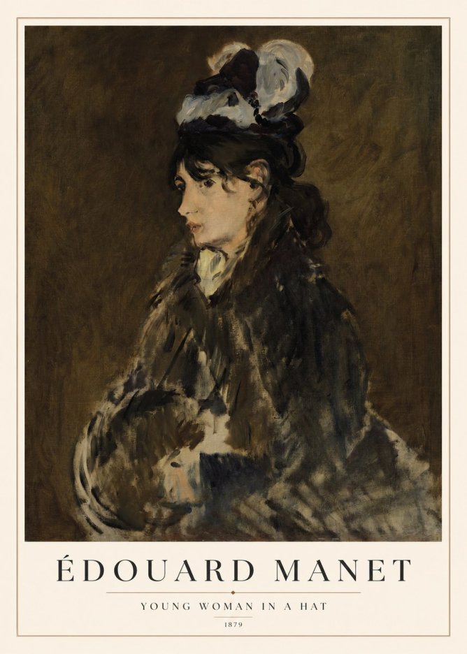 Édouard Manet Young Woman in a Hat I No1 - Affiche