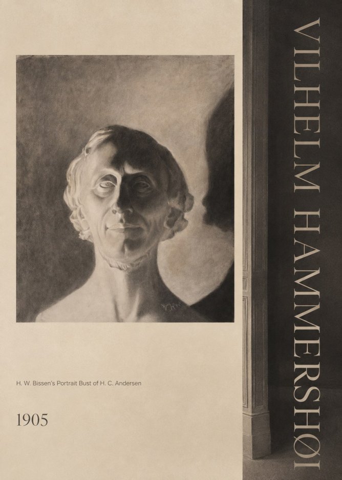 Vilhelm Hammershøi H. W. Bissen's Portrait Bust of H. C. Andersen No2 - Affiche