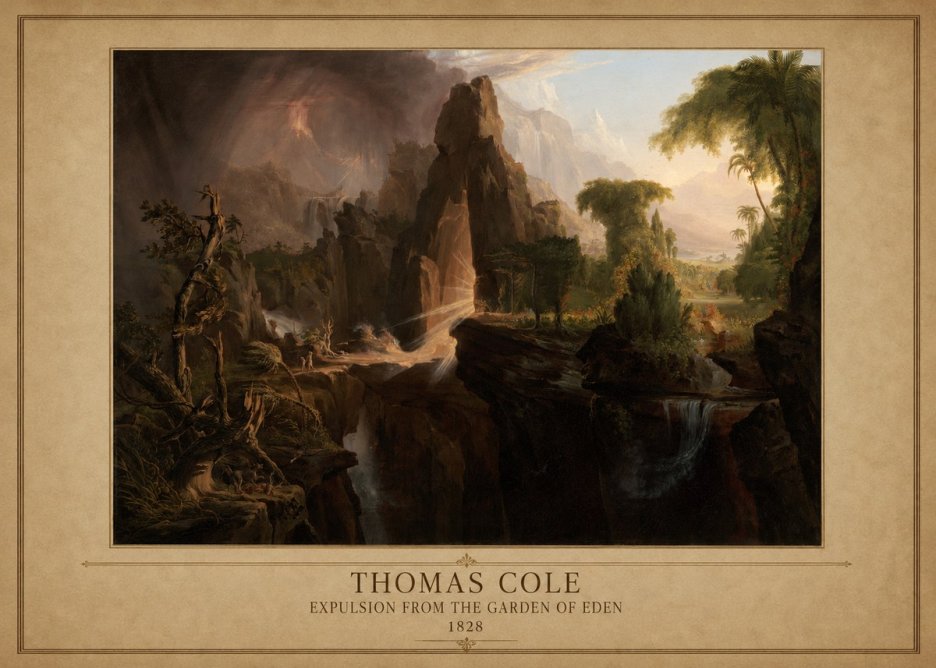 Thomas Cole Expulsion from the Garden of Eden II No1 - Affiche