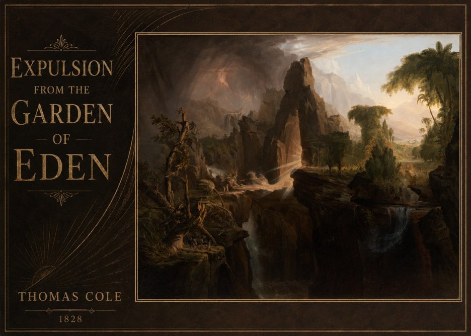 Thomas Cole Expulsion from the Garden of Eden II No2 - Affiche