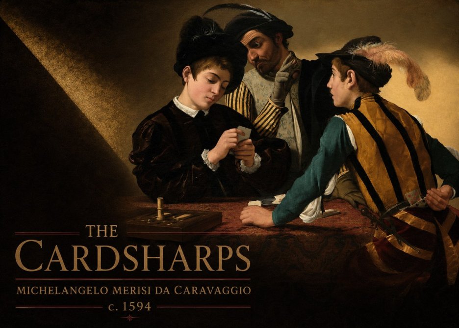Michelangelo Merisi da Caravaggio The Cardsharps III No6 - Affiche