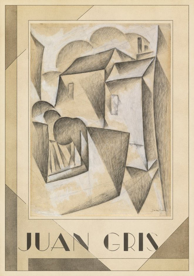 Juan Gris Houses in Paris No1 - Affiche