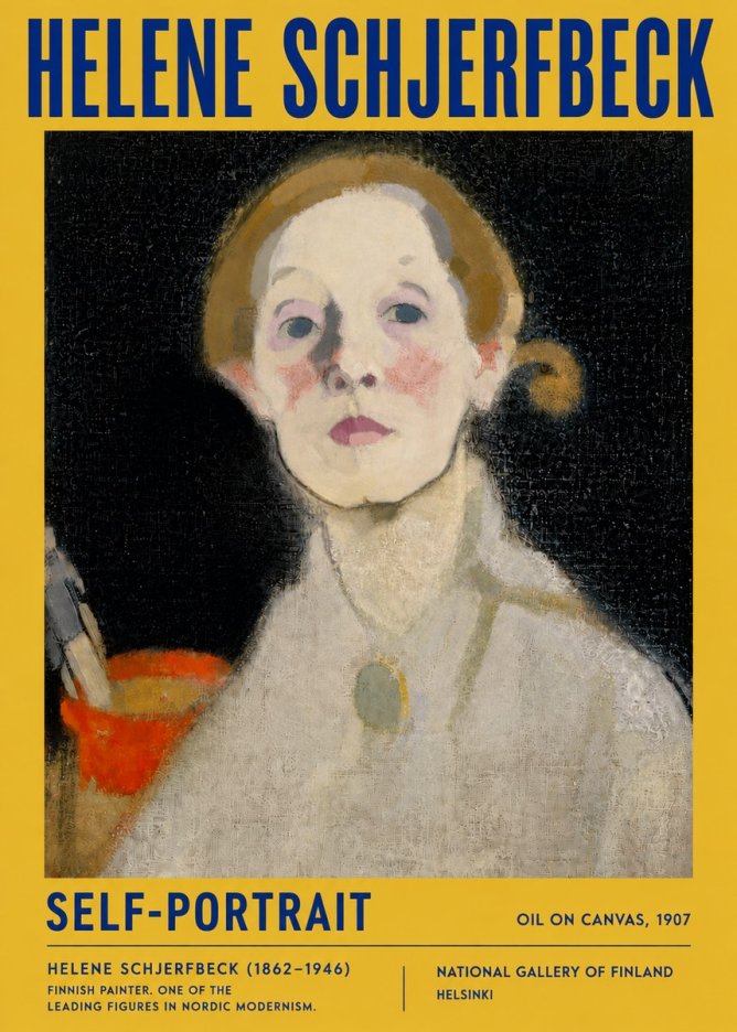 Helene Schjerfbeck Self-portrait No5 - Affiche