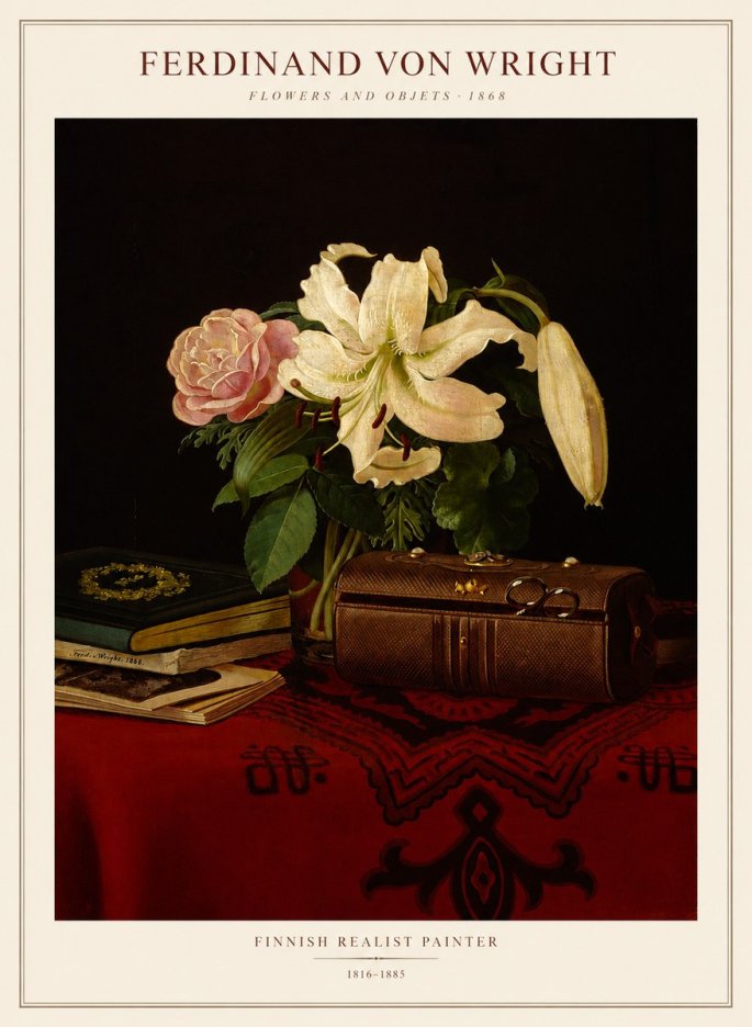 Ferdinand von Wright Flowers and Objets No1 - Affiche