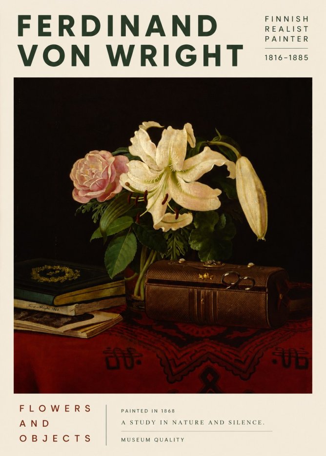 Ferdinand von Wright Flowers and Objets No3 - Affiche