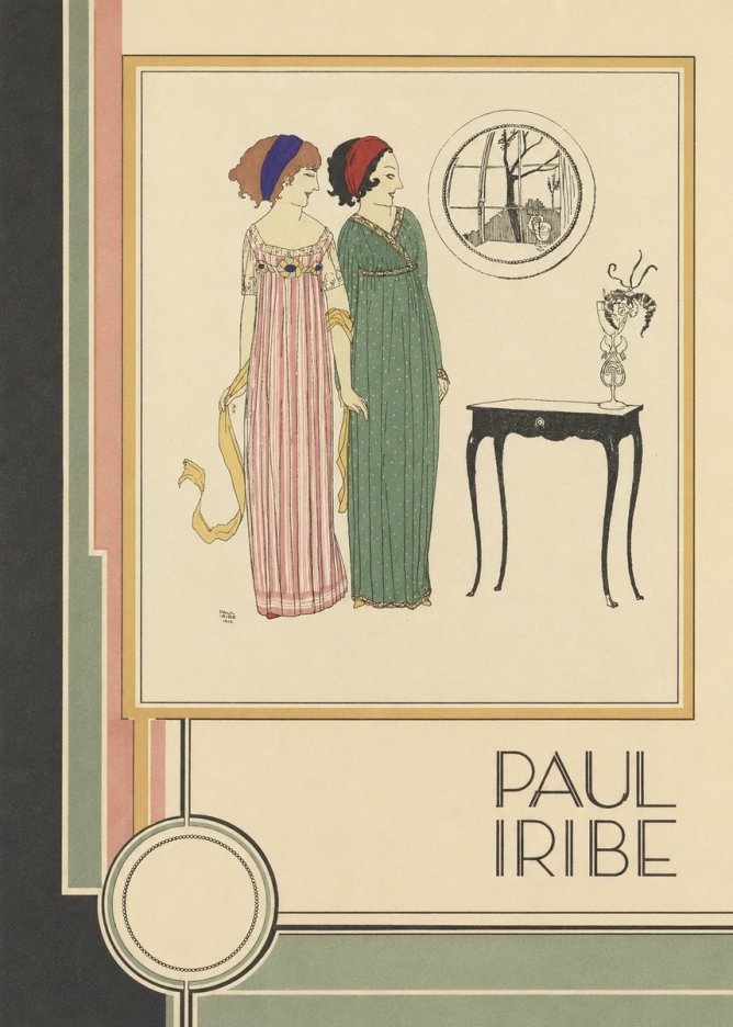 Paul Iribe Two Women in Elegant Dresses No2 - Affiche