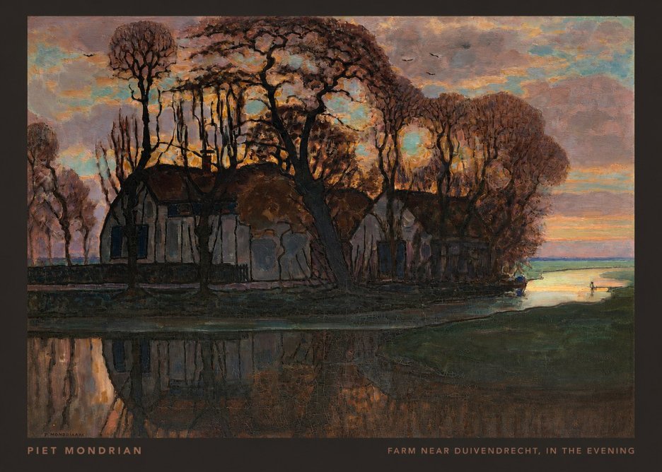Piet Mondrian Farm Near Duivendrecht, in the Evening No6 - Affiche