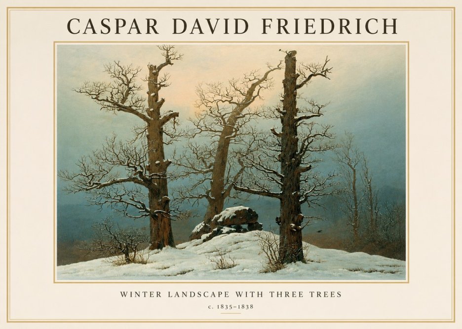 Caspar David Friedrich The Three Trees in the Snow No3 - Affiche
