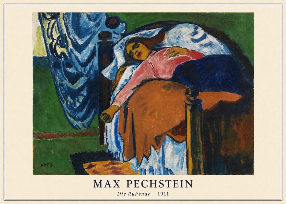 Max Pechstein Die Ruhende No4 - Affiche