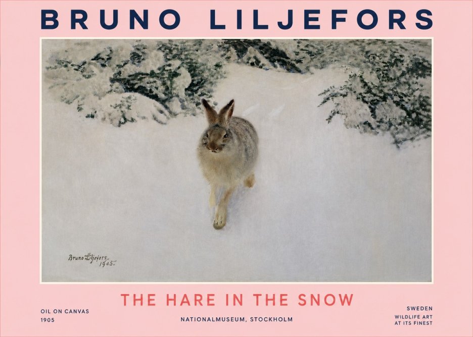 Bruno Liljefors The Hare in the Snow No3 - Affiche